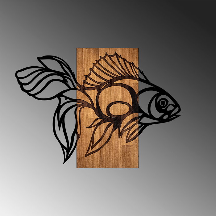 Wallity MA-306 Accesorio decorativo de madera y metal Nogal y Negro Wallity MA-306 Accesorio decorativo de madera y metal Nogal y Negro